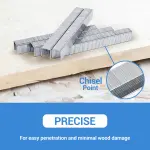 meite Staples for Staple Gun, 3/8 Inch Length Heavy Duty T-50 Staples, Galvanized, 20 Gauge 3/8" Crown, Compatible with T-50 Staple Gun, Ideal for Upholstery, Construction, Furniture (1,512 Counts) - Image 4