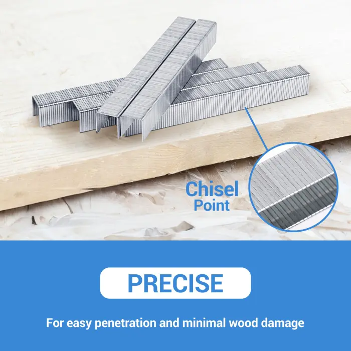 meite Staples for Staple Gun, 3/8 Inch Length Heavy Duty T-50 Staples, Galvanized, 20 Gauge 3/8" Crown, Compatible with T-50 Staple Gun, Ideal for Upholstery, Construction, Furniture (1,512 Counts) - Image 4