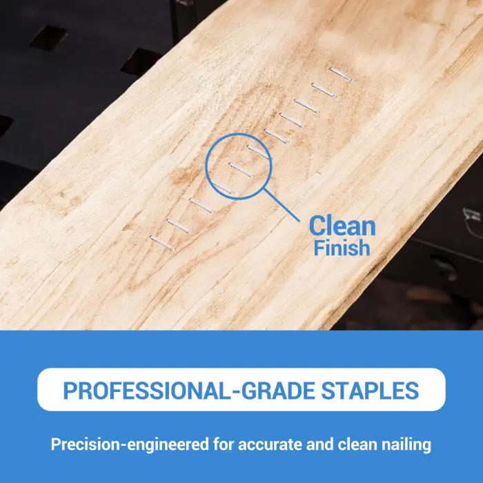 meite Staples for Staple Gun, 3/8 Inch Length Heavy Duty T-50 Staples, Galvanized, 20 Gauge 3/8" Crown, Compatible with T-50 Staple Gun, Ideal for Upholstery, Construction, Furniture (1,512 Counts) - Image 3