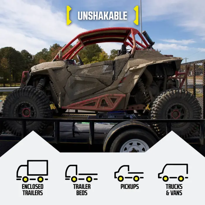 DC Cargo Mall Auto Retractable Ratchet Straps (2-Pack) 1” x 10ft, Heavy Duty, 1,209lb Break Strength – Tie Down Straps for Cargo, Truck, Trailer, Motorcycle, Boat - Image 5