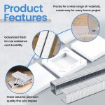 meite Staples for Staple Gun, 3/8 Inch Length Heavy Duty T-50 Staples, Galvanized, 20 Gauge 3/8" Crown, Compatible with T-50 Staple Gun, Ideal for Upholstery, Construction, Furniture (1,512 Counts) - Image 6