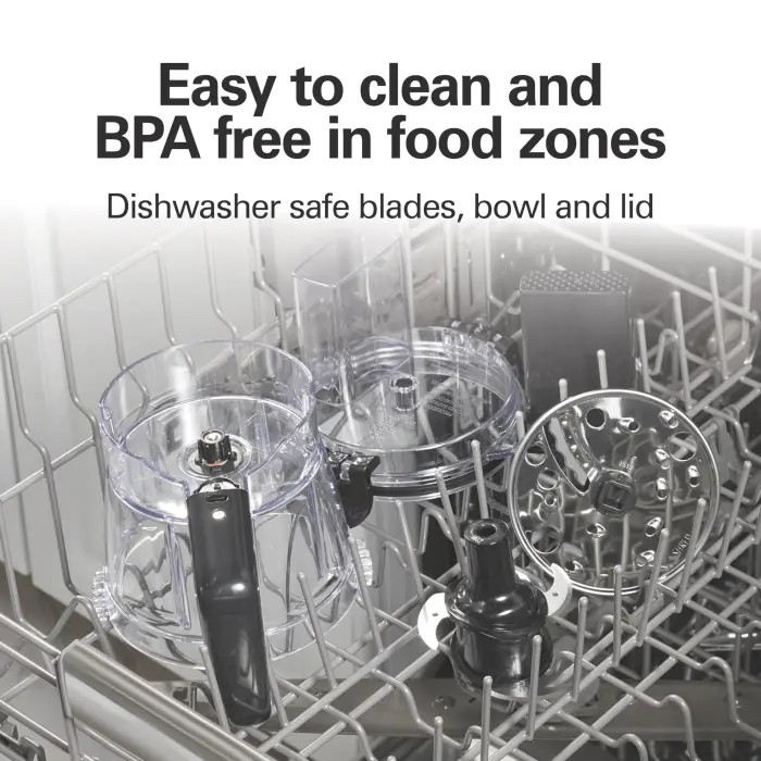 Hamilton Beach Stack & Snap 4-Cup Mini Food Processor & Vegetable Chopper, 250 Watts, for Slicing, Shredding, and Puree, Black (70510) - Image 3