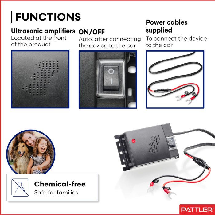 PATTLER® Marten Repellent for Car Engines - Ultrasonic Marten Repeller Under Hood for Immediate and Long-Term Protection Against Martens. Marten Deterrent for Cars Powered by 12V Car Battery - 2 Unit - Image 4