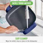 GreenLife 12" 5QT Square Electric Skillet, Glass Vented Lid, Ceramic PFAS-Free Nonstick Coated Interior, Adjustable Temperature Control, Cool Touch Handles, Quick Even Heating, Scratch Resistant, Blue - Image 4