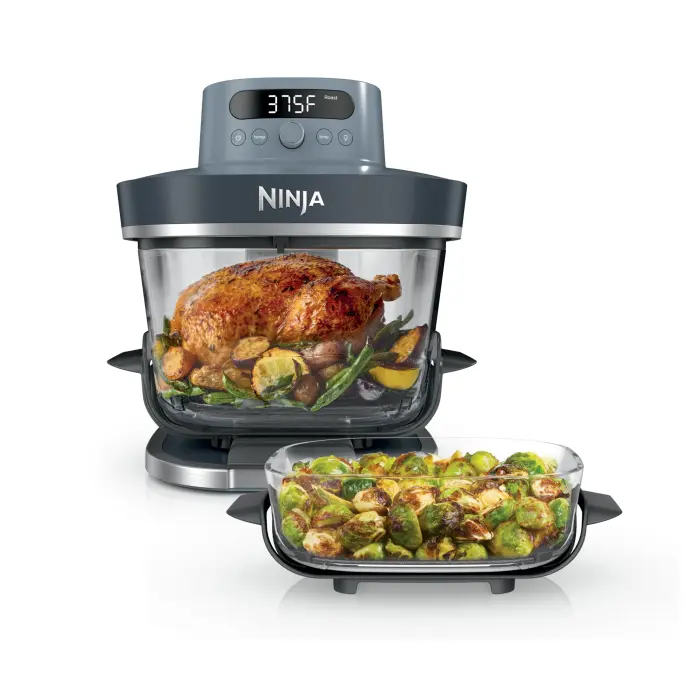 Ninja Crispi Pro 6-in-1 Glass Air Fryer | 6qt & 2.5qt Glass Containers with Storage Lids | Non-Toxic | Meal Prep, Microwave, Freezer & Dishwasher Safe | Air Fry, Bake & More | Cyberspace | AS101CY - Image 1