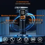 Gardon Tire Inflator Portable Air Compressor - 8 in 1 Air Pump, Window Breaker, Seatbelt Cutter, Ball Pump, Bike Pump, Digital Tire Pressure Gauge, SOS, Flashlight, Tech Gadgets Car Accessories - Image 6