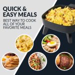 HomeCraft 7-Inch Electric Non-Stick Skillet, Adjustable Temperature Control, Cool-Touch Handle with Tempered Glass Lid, Perfect For Healthy Keto & Low-Carb Diets, Rice Bowls, & Eggs - Image 3