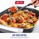 Blue Diamond 7QT 5-in-1 Extra Large Electric Skillet, Healthy Ceramic Nonstick Interior, Non-Toxic PFAS-Free, Temperature Control, Stay Cool Handles, Easy Clean, Graphite - Image 5