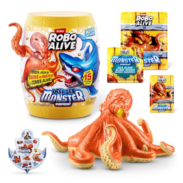 91VThKFK6WL Robo Alive Deep Sea Monster Surprise (Octopus) by ZURU, Surprise Unboxing and Electronic Animal Toy for Boys - Image 1