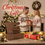 TESLYAR Wood Phone Docking Station with Drawer - Nightstand Organizer - Desk Organizer for Husband - Birthday Gifts for Men, Dad, Anniversary Idea, Key Holder Stand Watch & Accessories (Bourbon Brown) - Image 8