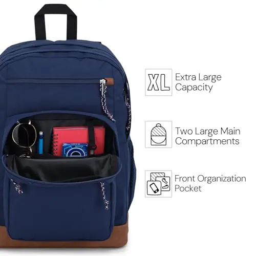 JanSport Cool Backpack, with 15-inch Laptop Sleeve - Large Computer Bag Rucksack with 2 Compartments, Ergonomic Straps, Black - Image 7