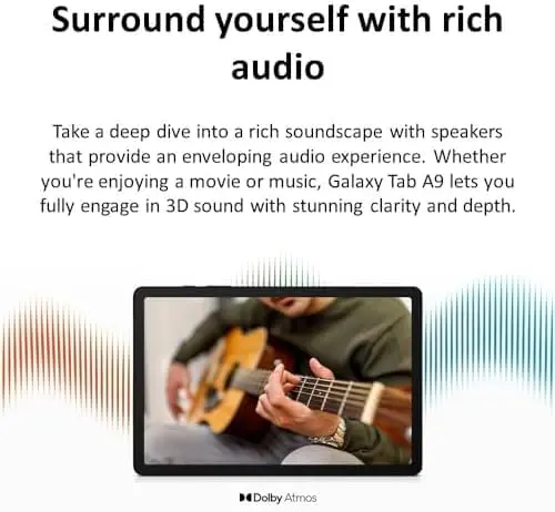 Samsung Galaxy Tab A9 (SM-X110), 64GB 4GB RAM, WiFi Only, International Version (15W Wall Charger Bundle) (Gray) - Image 4