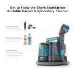 Shark StainStriker Portable Carpet & Upholstery Cleaner w/on board self cleaning - Spot, Stain, & Odor Eliminator, Includes 2 Cleaning Tools & 2 Cleaning Solutions, Charcoal, PX221BRN - Image 3