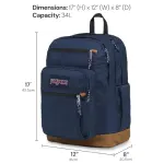 JanSport Cool Backpack, with 15-inch Laptop Sleeve - Large Computer Bag Rucksack with 2 Compartments, Ergonomic Straps, Black - Image 9