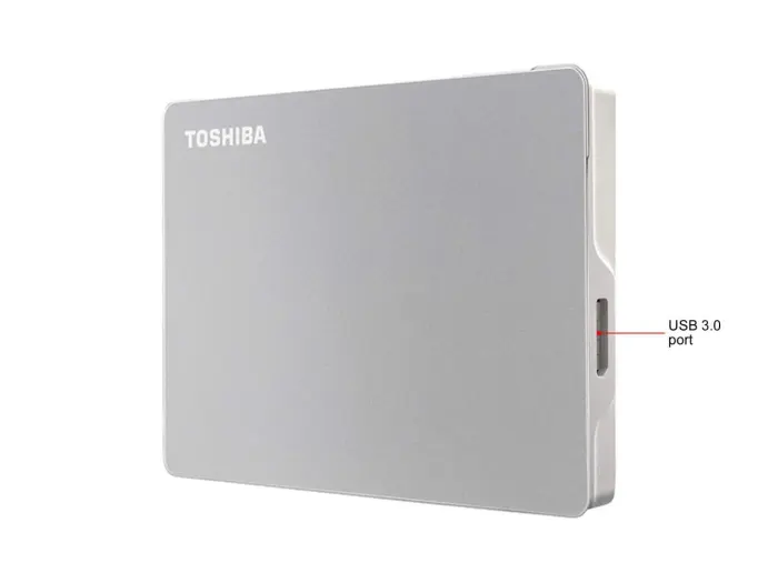 Toshiba Canvio Flex 2TB Portable External Hard Drive USB-C USB 3.0, Silver for PC, Mac, & Tablet - HDTX120XSCAA - Image 4