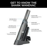 Shark WV201 WANDVAC Handheld Vacuum, Lightweight at 1.4 Pounds with Powerful Suction, Charging Dock, Single Touch Empty and Detachable Dust Cup,Graphite, Slate - Image 4