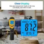 Etekcity Infrared Thermometer Laser Temperature Gun 774, Meat Food Candy Oven Thermometer for Griddle Accessories, Heat Gun for Cooking Refrigerator Tools, Adjustable Emissivity & Max Measure, Yellow - Image 2