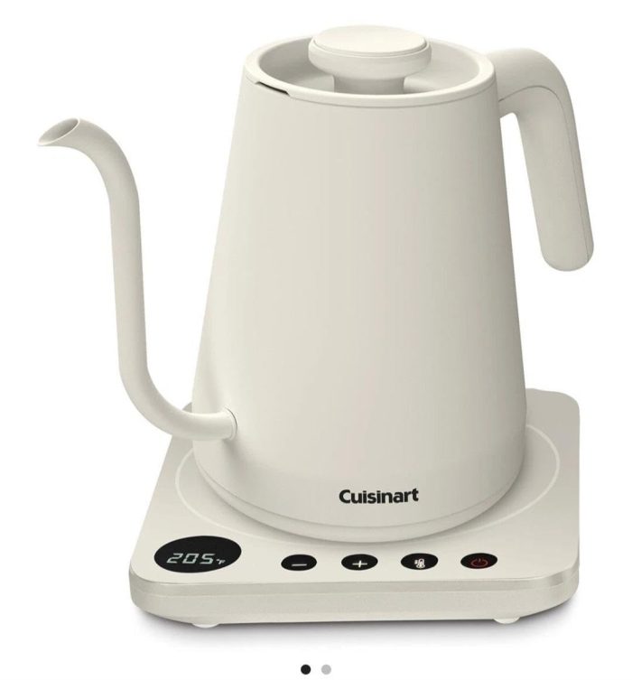Cuisinart GK-1 Digital Electric Gooseneck Kettle – Precise Temperature Control, 1.0L, Cream (Renewed) - Image 1