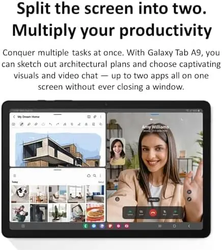 Samsung Galaxy Tab A9 (SM-X110), 64GB 4GB RAM, WiFi Only, International Version (15W Wall Charger Bundle) (Gray) - Image 3