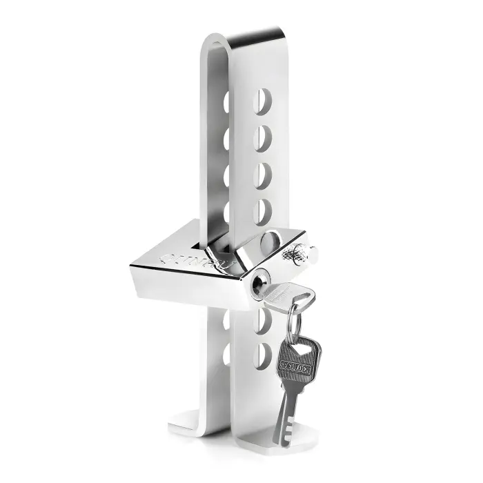 Auto Anti-Theft Car Brake Clutch Lock Safety Tool，Stainless Steel Auto Car Clutch Brake Security Protection Tool,Throttle Pedal Lock with 3 Keys - Image 1