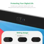 CloudValley Webcam Cover Slide[2-Pack], 0.023 Inch Ultra-Thin Metal Web Camera Cover for Macbook Pro, iMac, Laptop, PC, iPad Pro, iPhone 8/7/6 Plus, Protect Your Visual Privacy [Black] - Image 2