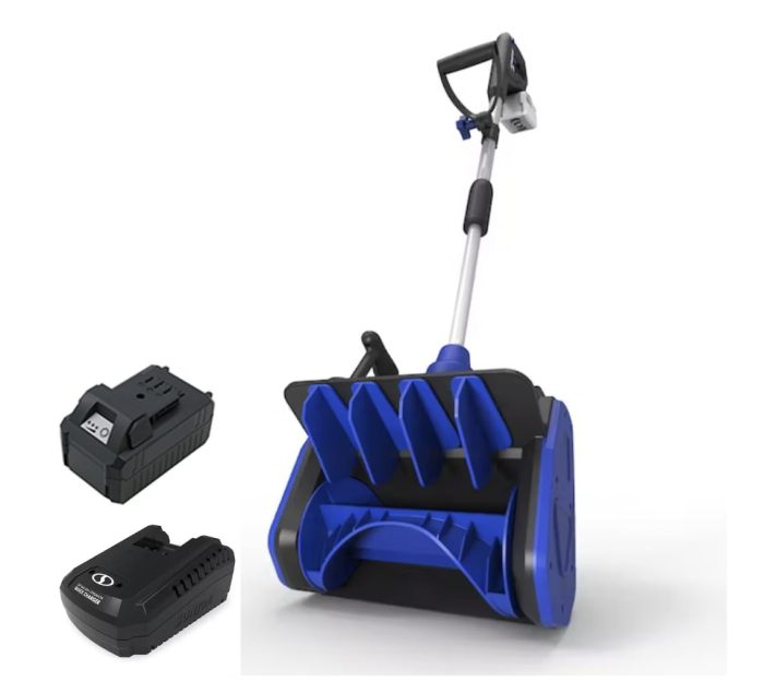 Snow Joe 24V-SS13.5-XR-SJB | Cordless Battery Snow Shovel Kit | 13.5 Inch | 24-Volt | W/ 5.0-Ah Battery & Charger | Directional Control (Renewed) - Image 1