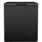 FRIGIDAIRE EFRF5003-BLACK Chest Deep Freezer-Garage-Ready, 5.0 Cu. Ft. Capacity, Black-Adjustable Thermostat-Removable Vinyl Coated Wire Basket-Easy Defrost Drain