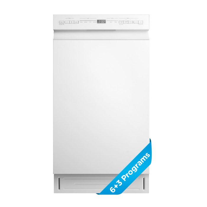 51d6ysjq32L Midea MDF18A1AWW Built-in Dishwasher with 8 Place Settings, 6 Washing Programs, Stainless Steel Tub, Heated Dry, Energy Star, White - Image 1