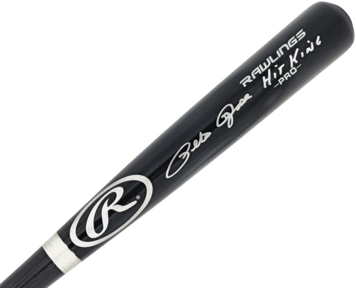 Pete Rose Autographed Black R.a.w.l.i.n.g.s Pro Baseball Bat "Hit King" PR Holo Stock #228075 - Image 5