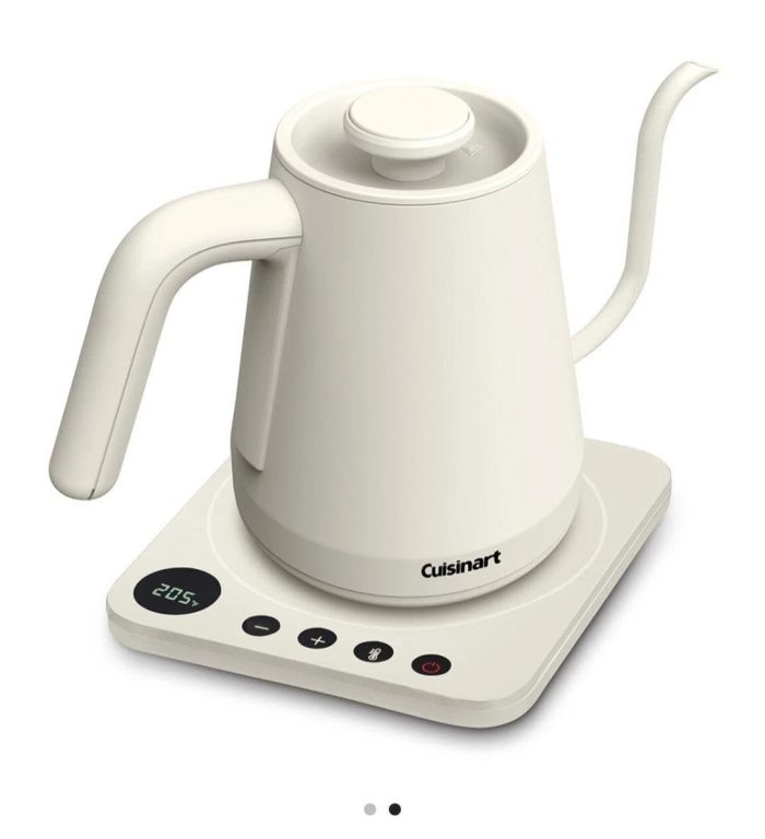 Cuisinart GK-1 Digital Electric Gooseneck Kettle – Precise Temperature Control, 1.0L, Cream (Renewed) - Image 2