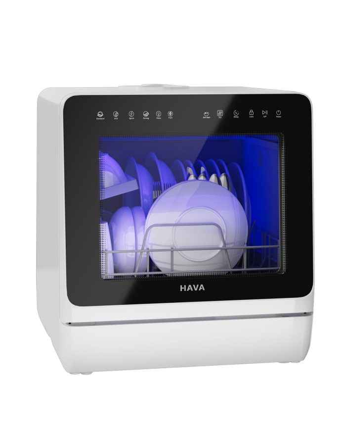 HAVA 2025 NEW Upgraded Countertop Dishwasher with Water Softener and Enhanced Energy Efficiency, Portable Dishwasher with 8 Wash Programs, Child Lock & Delayed Start Function, No Installation Needed - Image 1