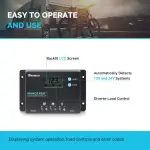 Renogy 10 Amp 12V/24V PWM Negative Ground Solar Charge Controller Compact Design w/LCD Display for AGM, Gel, Flooded and Lithium Battery, Wanderer 10A - Image 5