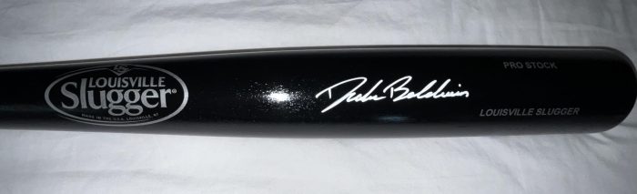 616D-inVOwL Drake Baldwin Atlanta Braves Autographed Signed Bat Beckett Witness Hologram Black - Image 1