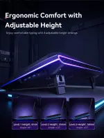 llano V12 Ultra Laptop Cooling Pad with Smart Software Control, RGB Gaming Laptop Fan Cooler Stand, 5.5" Turbo Fan, Adjustable Speed, 3*USB 3.0 Ports, 3 Height Stands, for 15.6"-19" Laptops, Black - Image 3