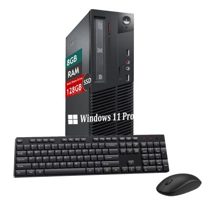 Lenovo ThinkCentre M79 SFF Desktop Computer PC, AMD A8-7600B 3.1GHz, Up to 3.8GHz, 8GB RAM, 128GB SSD, Mouse, Keyboard, USB WiFi+BT, Windows 11 Pro (Renewed)