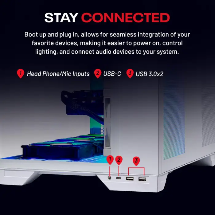 Skytech Gaming O11 Vision Gaming PC, AMD Ryzen 7 9800X3D 4.7GHz, NVIDIA RTX 5090 32GB, X870 Board, 2TB Gen4 NVMe SSD, 32GB DDR5 RAM 6000, 1000W Gold ATX 3 PSU, 360 ARGB AIO, Wi-Fi, Win 11, Desktop - Image 5