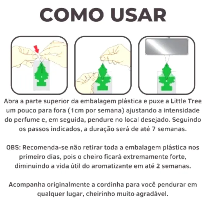 Little Trees Car Air Freshener | Hanging Paper Tree for Home or Car | Black Ice | 3 Pack - Image 3