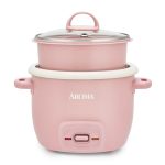 4-Cup Rice Cooker & Food Steamer with Nonstick Ceramic & Pop-Up Steam Tray (Renewed)