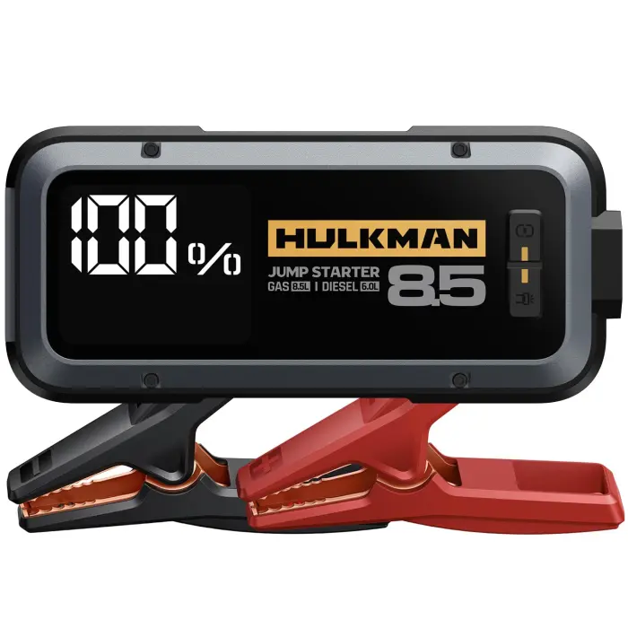 Hulkman Alpha85,Space Gray,2000A 74Wh Smart Jump Starter,12V Portable Car Battery Booster with 3.3" Display,USB-C Power Pack,5-Mode Flashlight,Jumper Cables for up to 8.5L Gas/6.0L Diesel - Image 1