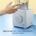 Chefman Obliterator 48 oz Countertop Blender for Smoothies, 1380W Motor to Crush Ice, Nuts, and Frozen Fruit with Stainless Steel Blade, Auto Blend Function, Includes Tamper and Scraper - CONCRETE (Renewed) - Image 5