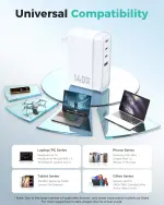 Amasuki SparkleCore 140W MAX USB C Charger,4-Port Fast Charging Block PD3.1 GaN Travel Essentials Laptop Charger for Apple MacBook Air/Pro,iPhone 17/16,iPad Pro,Samsung,Pixel,DJI,6.6ft USB C Cable - Image 4