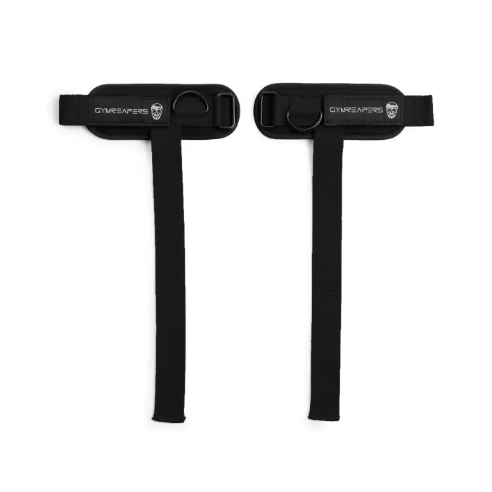 61CVDZWf69L Gymreapers GripLink Lifting Straps – Heavy Duty D-Ring Weight Lifting Wrist Straps with Anti-Slip Silicone Grip Beads, Cushioned & Adjustable Support for Deadlifts, Powerlifting, Cable Machines & Gym Training (Black/White) - Image 1