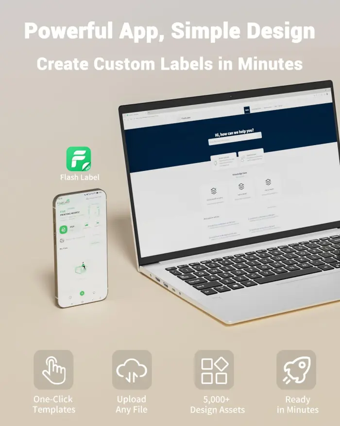 Labeer Bluetooth Thermal Label Printer, 4x6 Shipping Label Printer for Shipping Packages, Small Business Office or Home, Compatible with Phone&Pad&PC,Support Ups/Shopify/Ebay&More (White) - Image 4