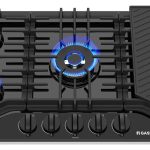 GASLAND Gas Cooktop 36 Inch with Griddle, PRO GH3365EF 5 Burner Propane Stovetop with Reversible Cast Iron Grill/Griddle, Gas Countertop Plug-in, NG/LPG Convertible Cooktops, Black