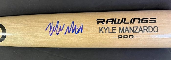 Kyle Manzardo Cleveland Guardians Autographed Signed Engraved Blonde Bat Beckett Rookie Hologram - Image 3
