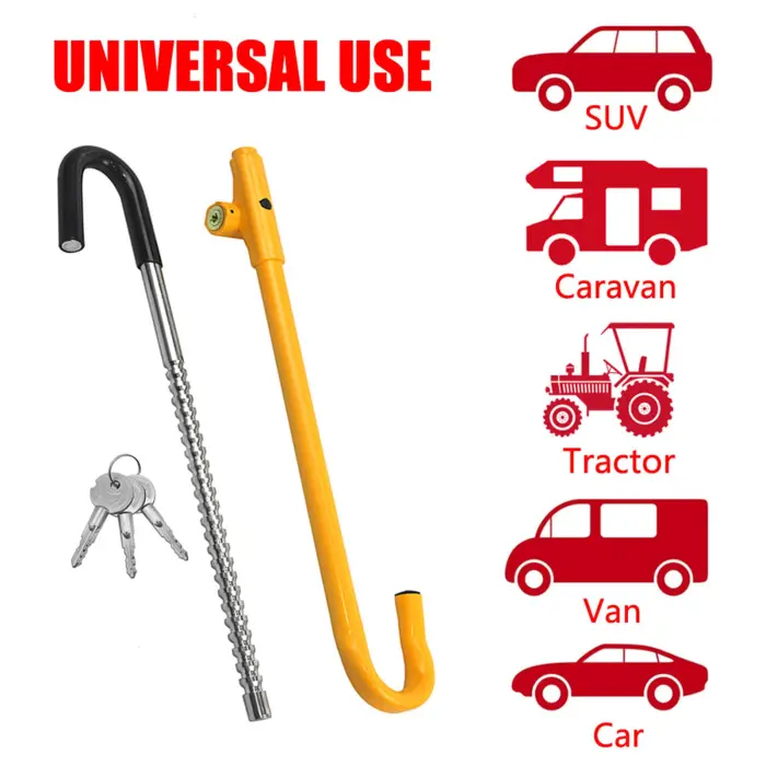 KAYCENTOP Car Steering Wheel to Brake Pedal Lock Auto Security Product Anti-Theft Lock Device Bright Yellow Universal - Image 5