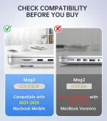 140W Charger for MacBook Pro 16/14 inch Mac Air 15/13 inch 【Original Quality】 2021-2025 M1–M4 2m/6.6FT Magnetic 3 Cable LED & Type C Fast Charger Power Adapter (Between 2021-2025) - Image 7