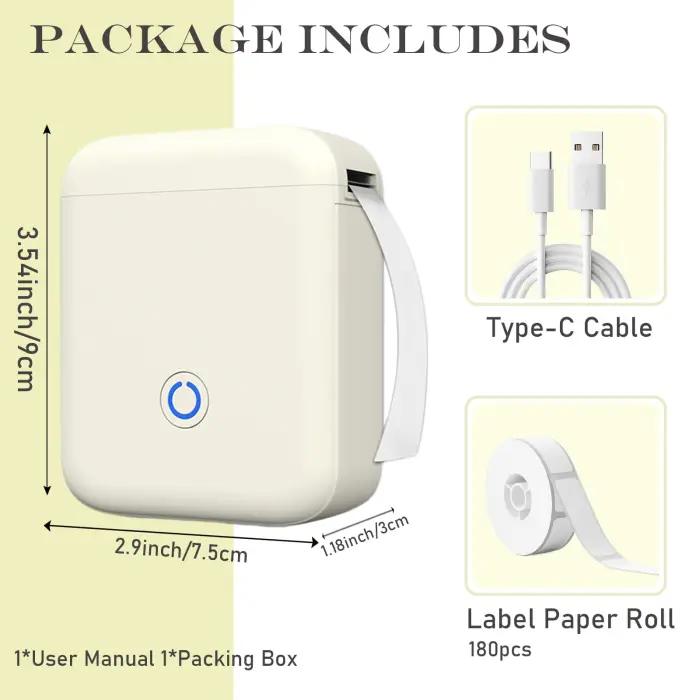 Qhzxcvlk P11 New Version Label Maker Machine with Tape,300DPI Bluetooth Label Printer, Portable Thermal Printer,Sticker Maker for Organizing Home Office School (White) - Image 5