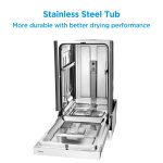 Midea MDF18A1AWW Built-in Dishwasher with 8 Place Settings, 6 Washing Programs, Stainless Steel Tub, Heated Dry, Energy Star, White - Image 3