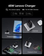 EG evgoer Lenovo Laptop Charger, 65W Laptop Charger for Lenovo IdeaPad S/U/Yoga/Flex Series & Miix and All USB-C Devices, Power Cord 4.0x1.7mm Barrel Plug - Image 9